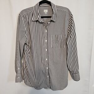 "The Boyfriend Shirt". Brown & White Striped Very Soft Button-up.